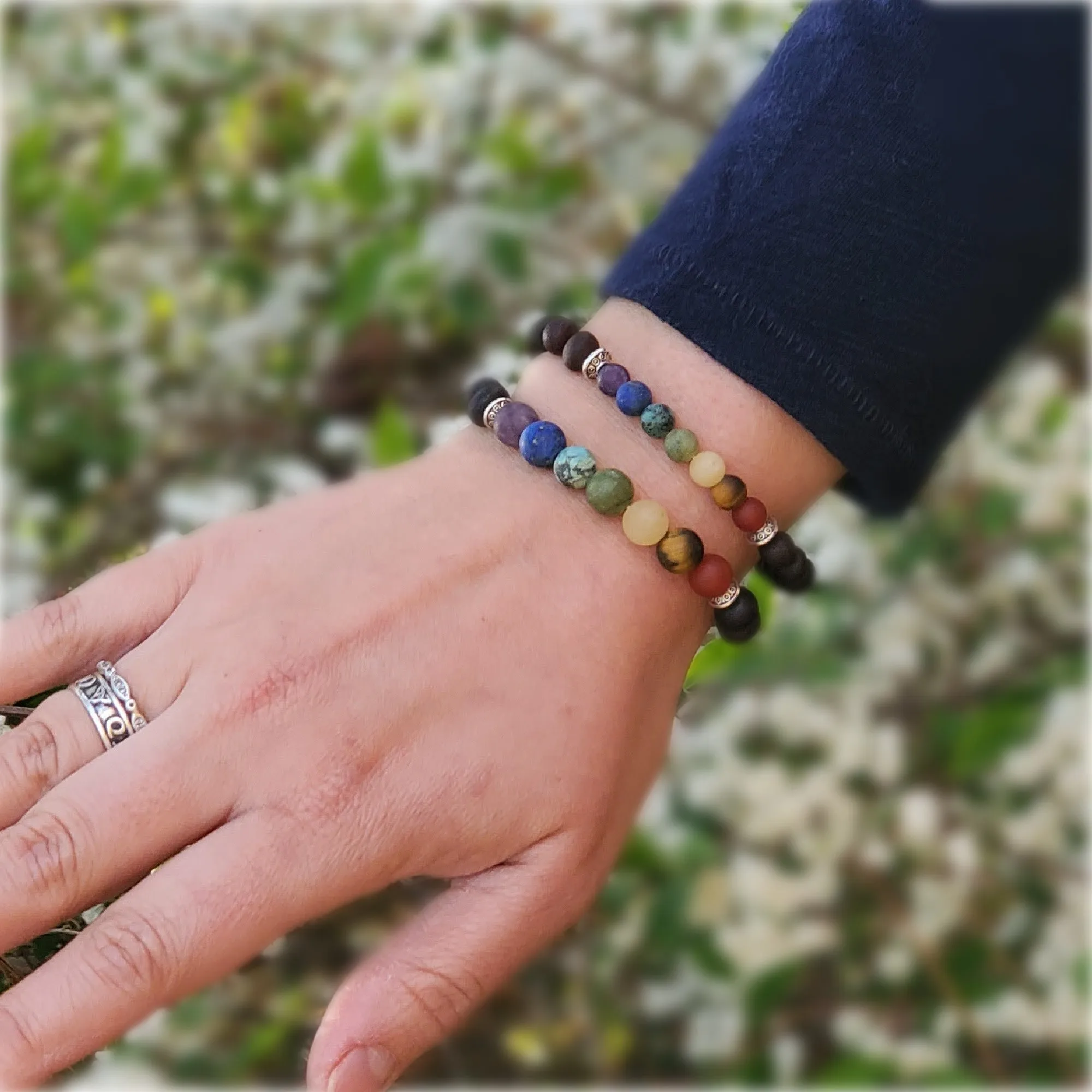 Adults | Rainbow Chakra   High Power Magnetic Hematite Bracelet