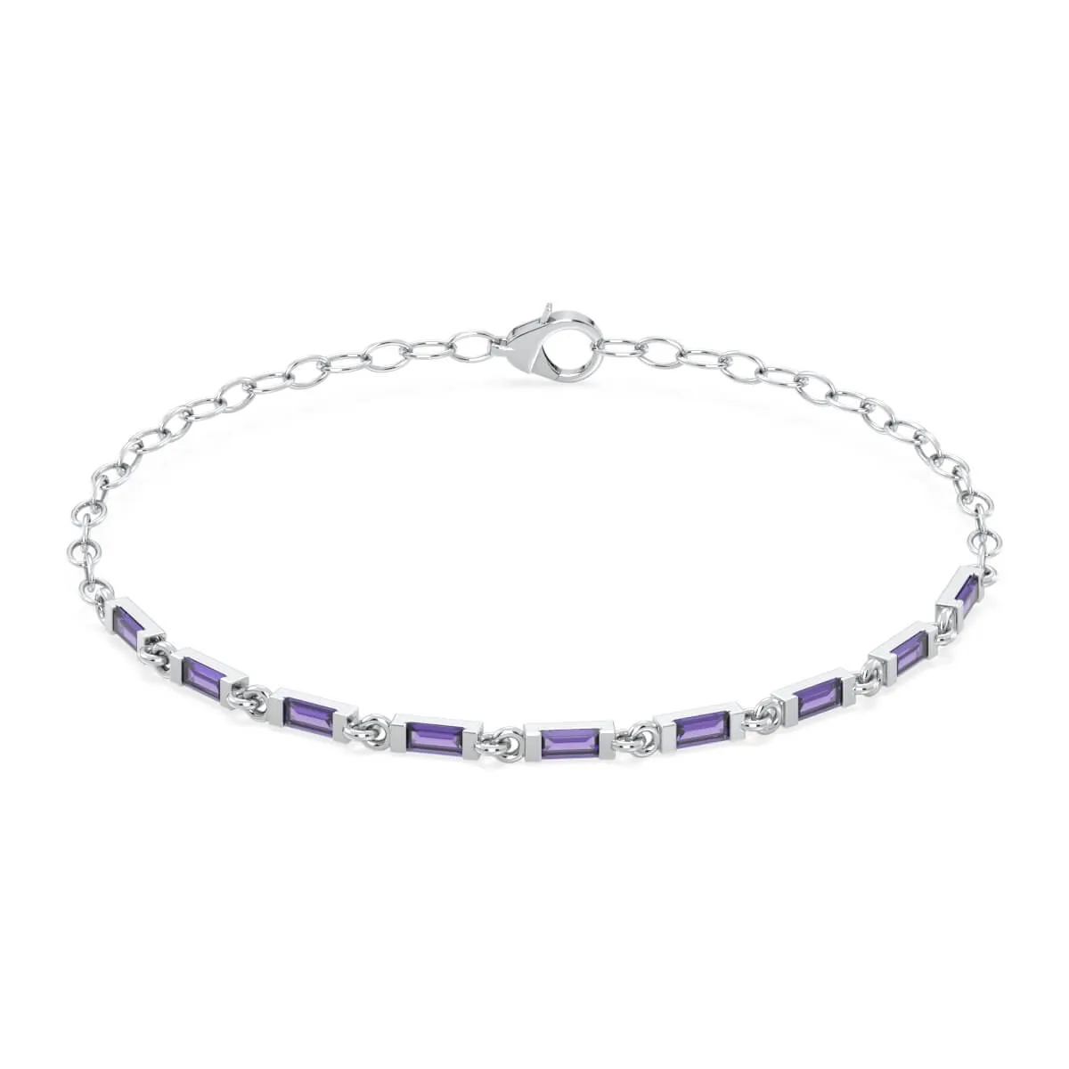 Amethyst Link Bracelet