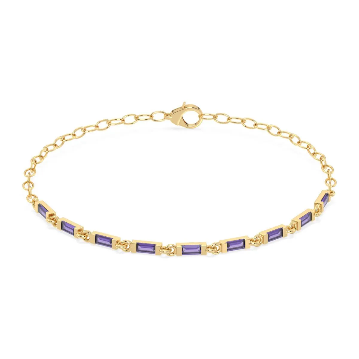 Amethyst Link Bracelet