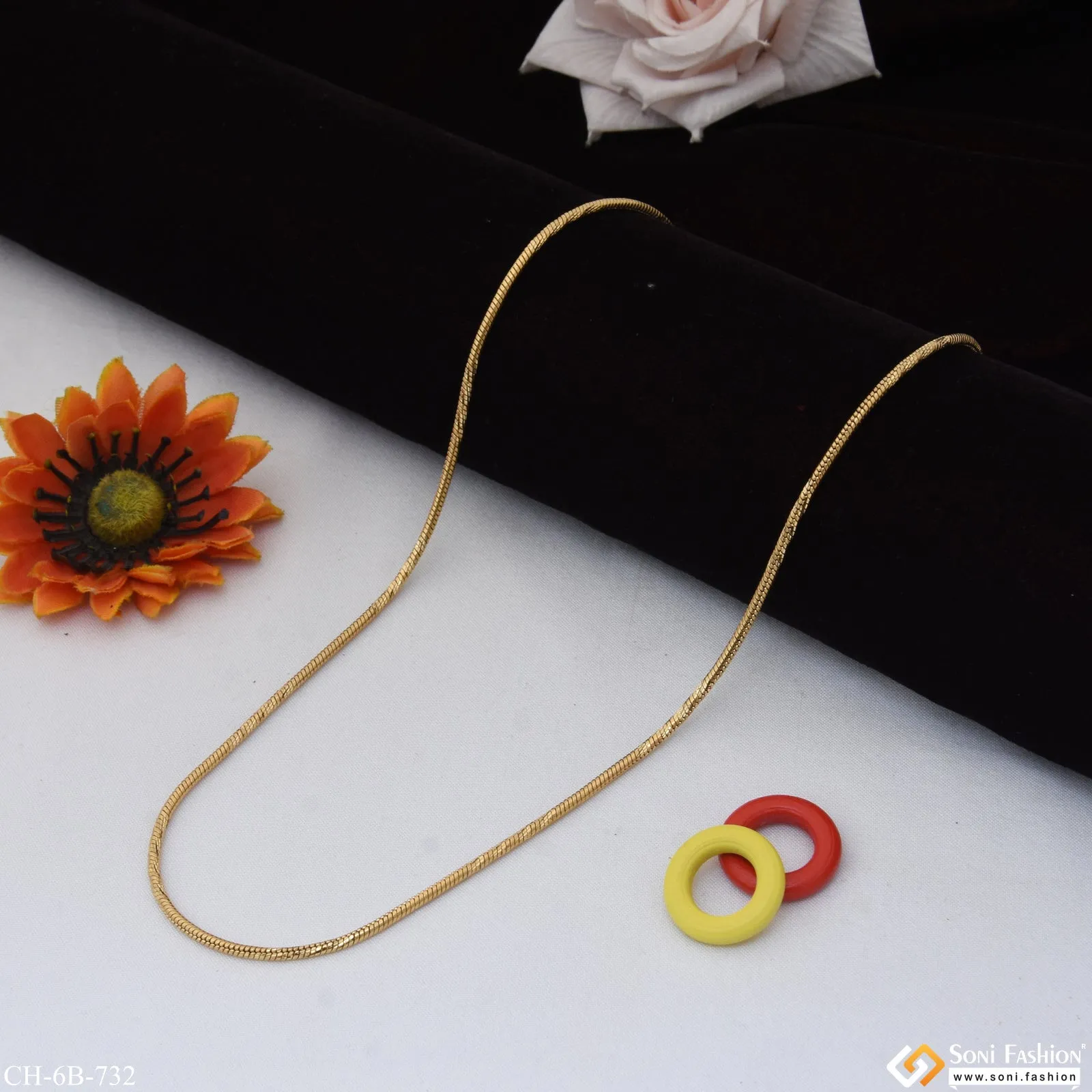 Antique Design Superior Quality Gorgeous Design Gold Plated Chain for Men - Style B732