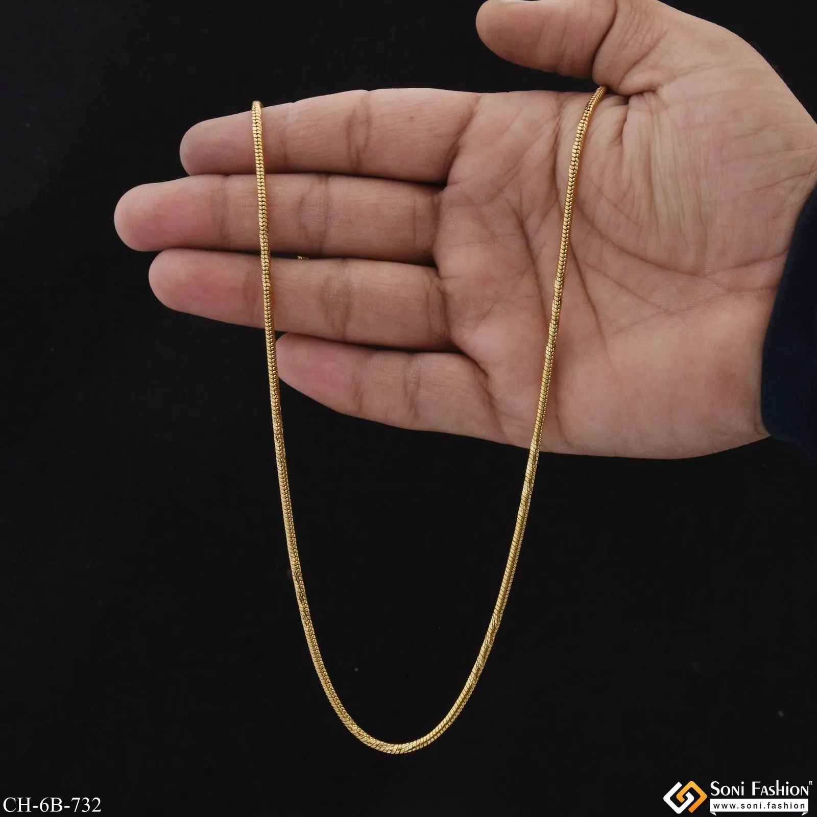 Antique Design Superior Quality Gorgeous Design Gold Plated Chain for Men - Style B732