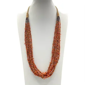 Apple Coral and Heishi ShellNecklace Santo Domingo