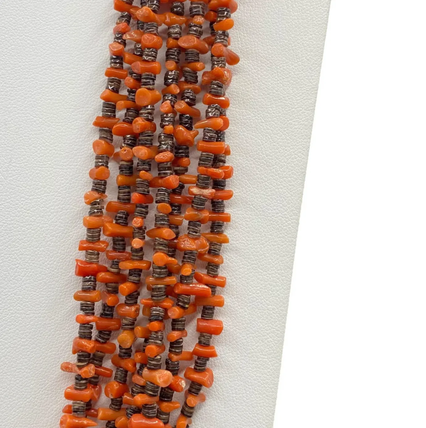 Apple Coral and Heishi ShellNecklace Santo Domingo