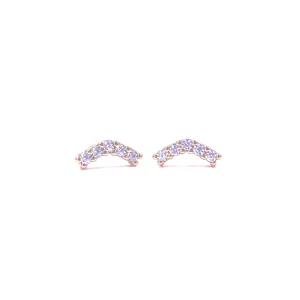 Ashley Gold Sterling Silver Gold Plated CZ Angle Design Stud Earrings