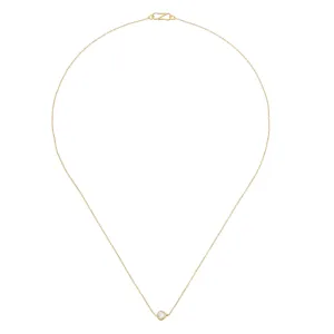 Athena Single Rose Cut Diamond Necklace, 18K Gold