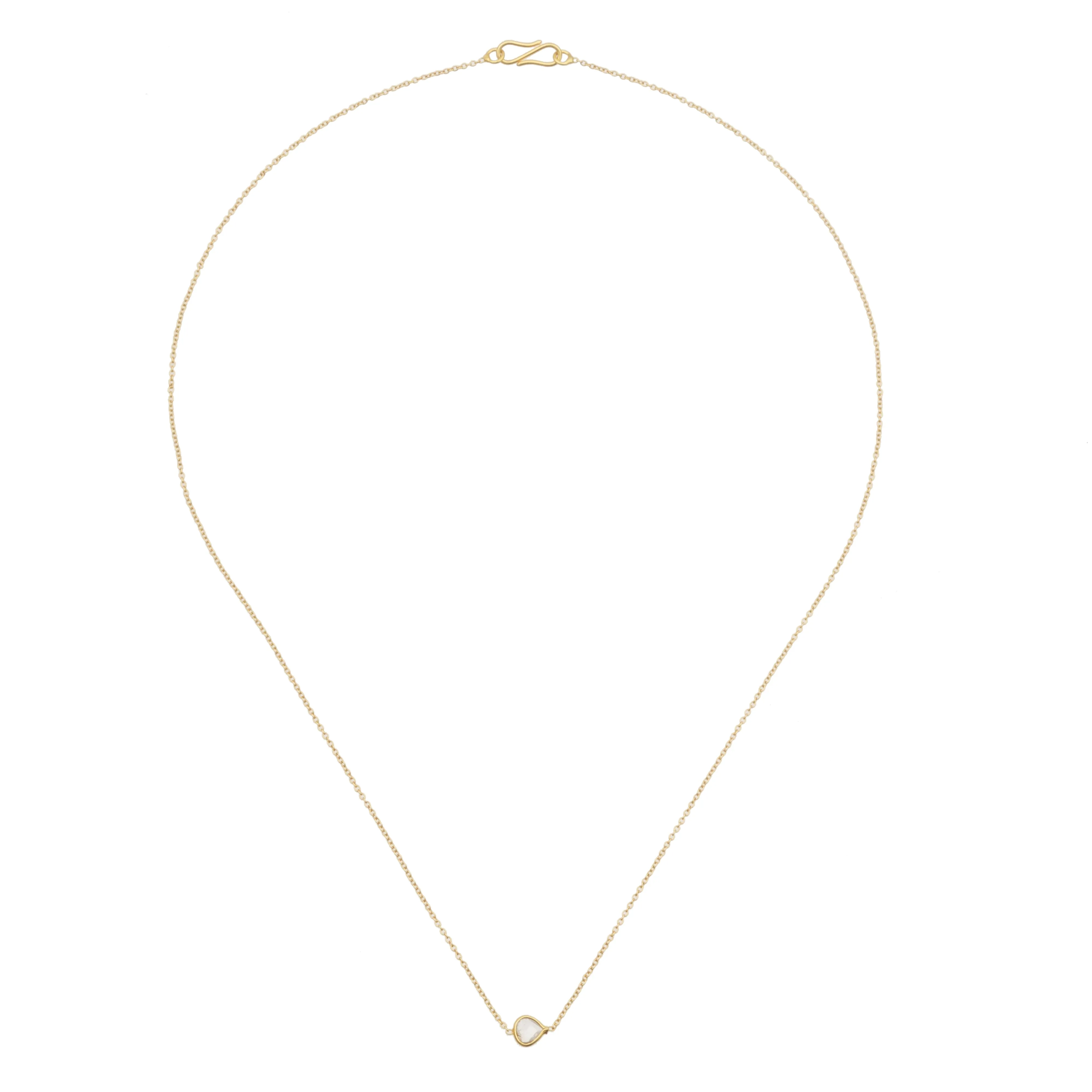 Athena Single Rose Cut Diamond Necklace, 18K Gold
