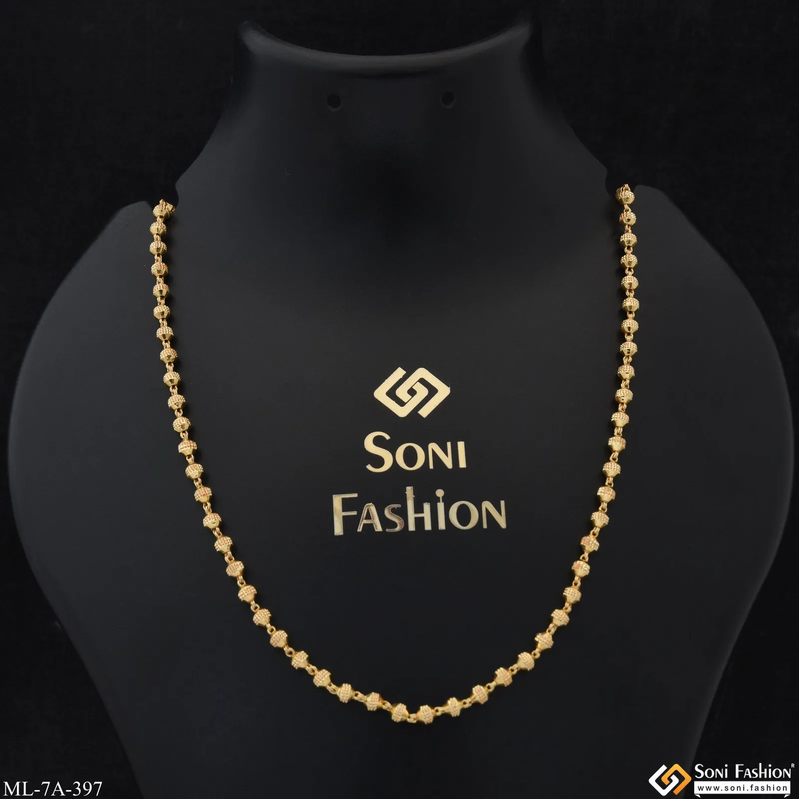 Beaded Finely Detailed Design Gold Plated Mala for Men - Style A397