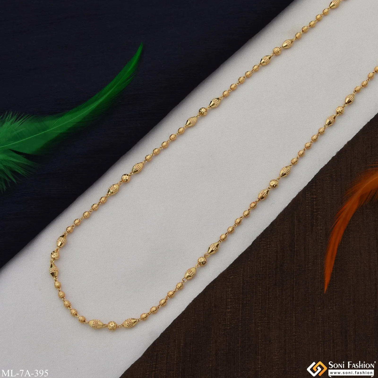 Beaded Hand-Crafted Design Gold Plated Mala for Men - Style A395