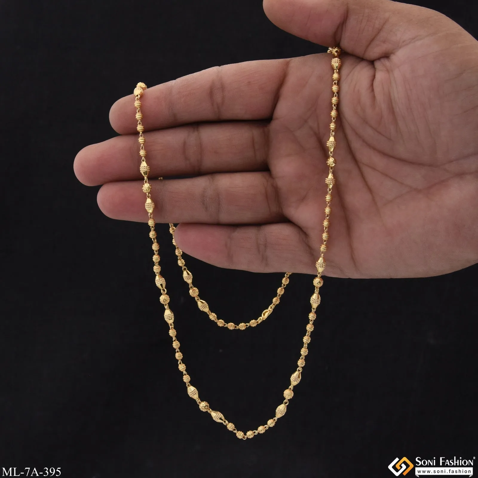 Beaded Hand-Crafted Design Gold Plated Mala for Men - Style A395