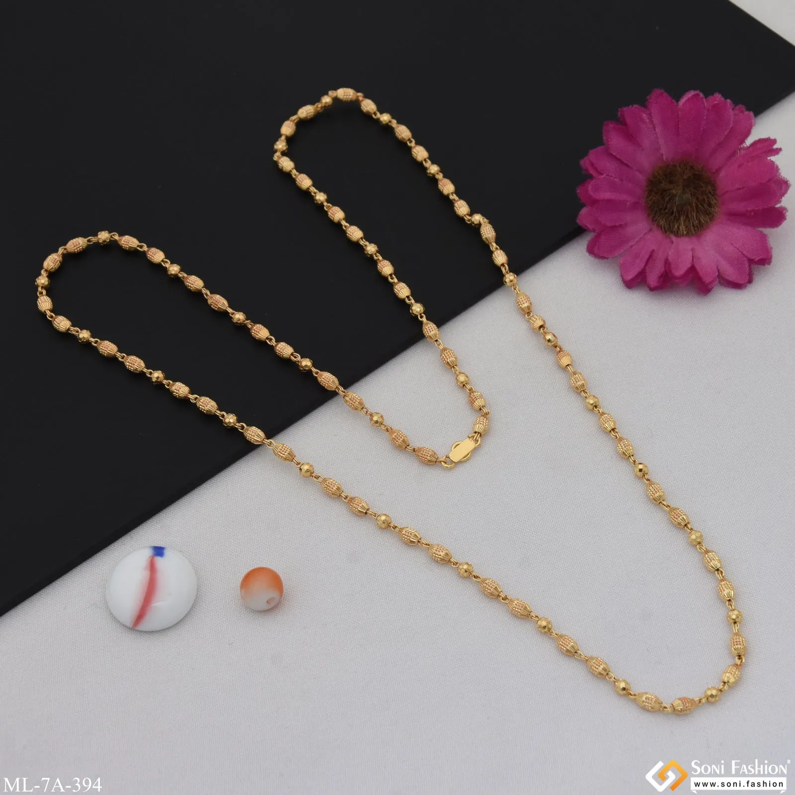 Beaded Latest Design High-Quality Gold Plated Mala for Men - Style A394