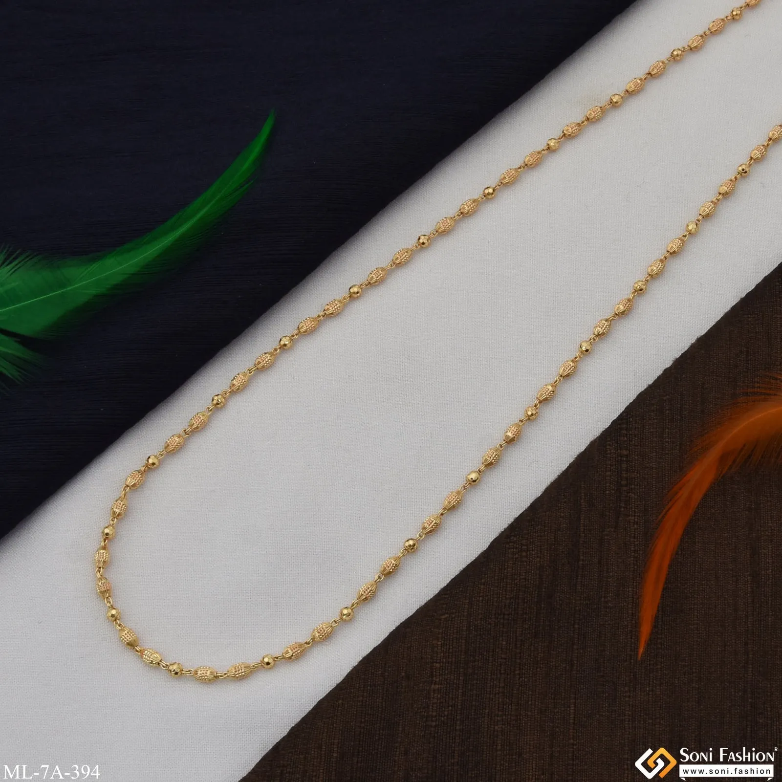 Beaded Latest Design High-Quality Gold Plated Mala for Men - Style A394