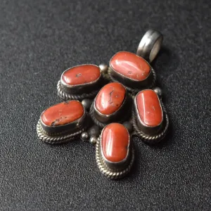Beautiful Vintage Coral Silver Sterling 925 Pendant