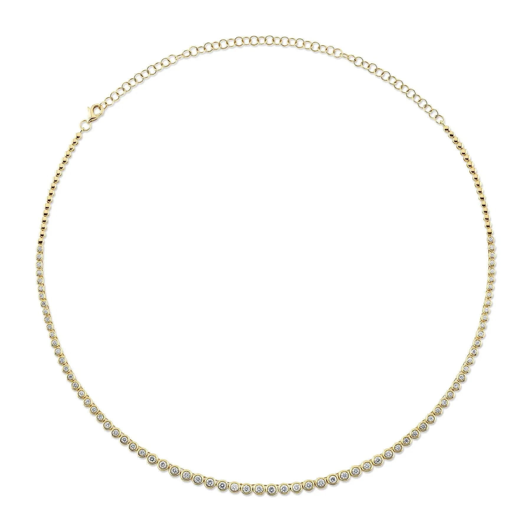 Bezel Diamond Tennis Necklace