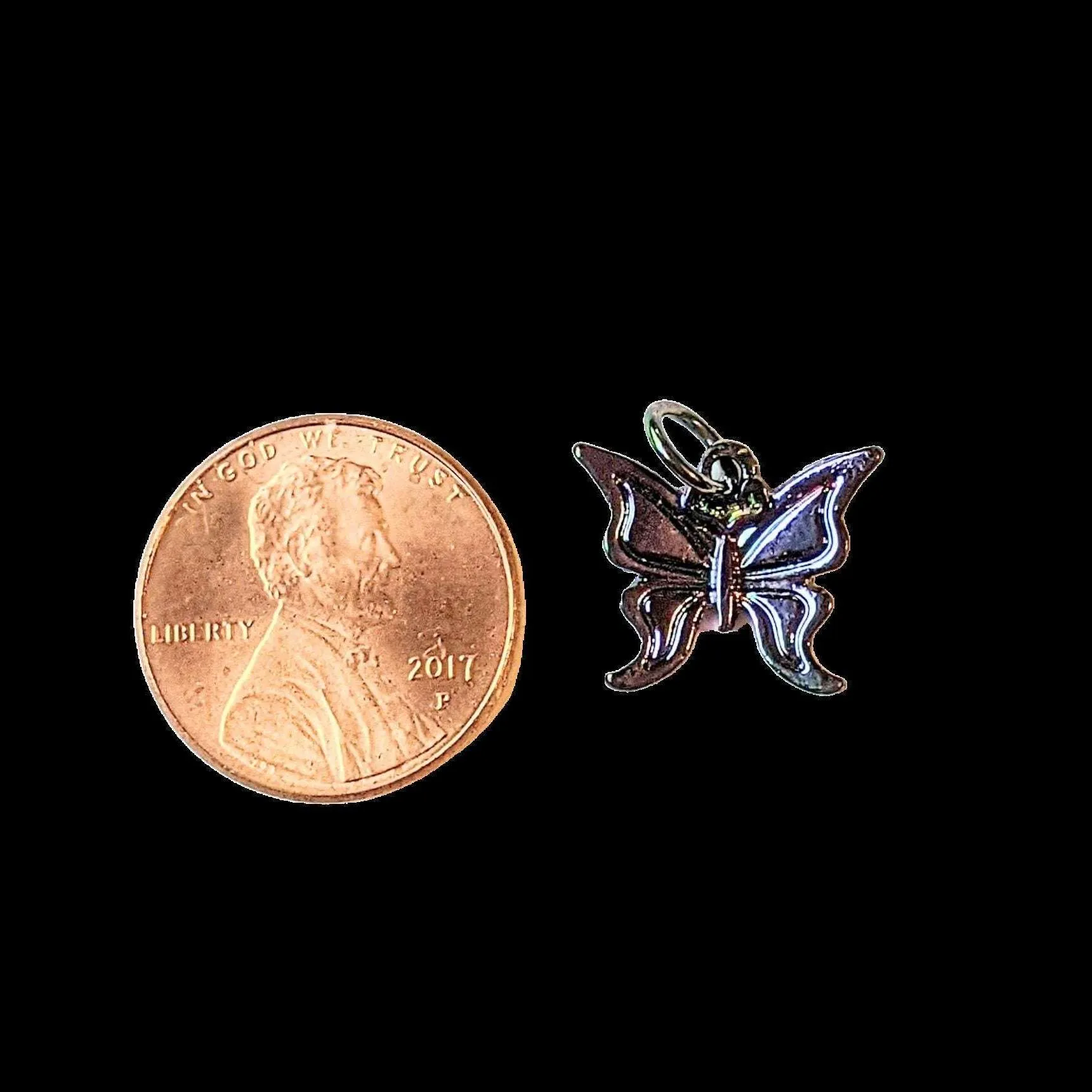 Black Electroplated Butterfly Charm