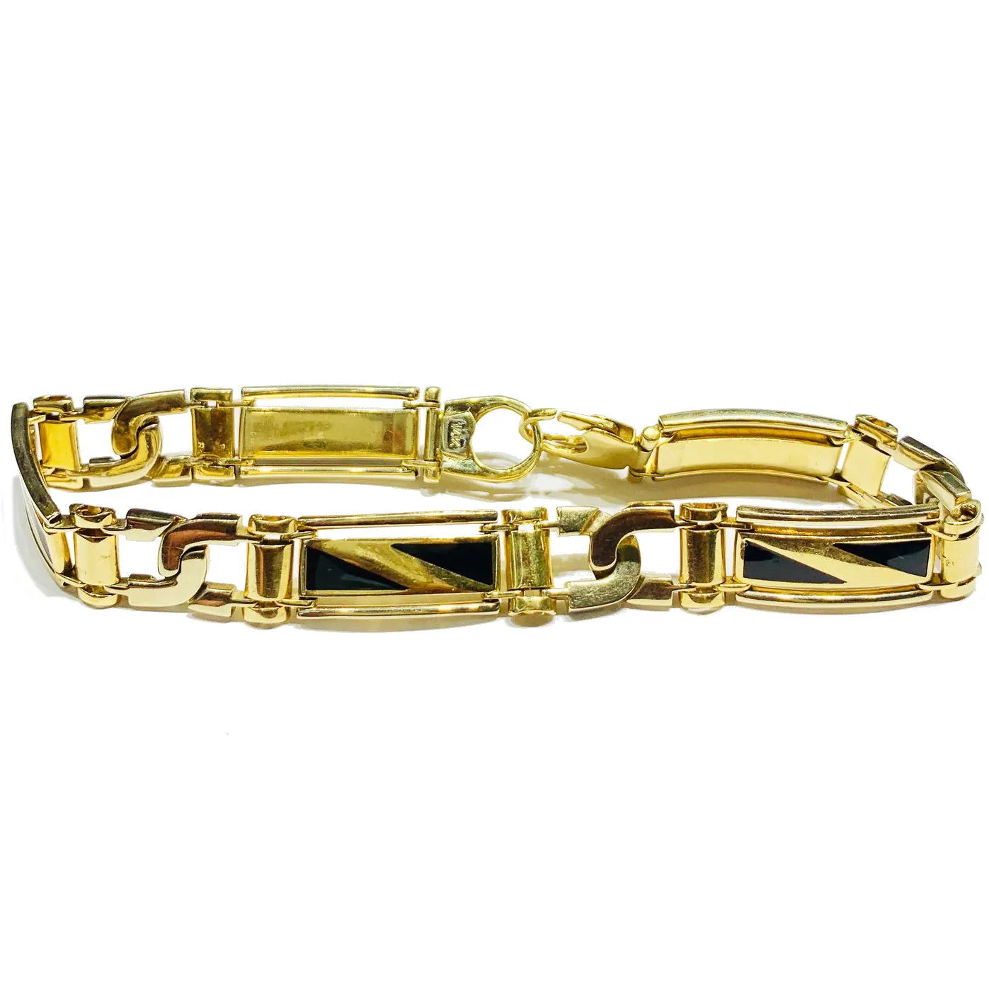Black Onyx rectangle Bracelet (14K).