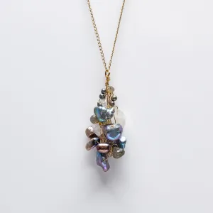 Blue Pearl Cluster Pendant