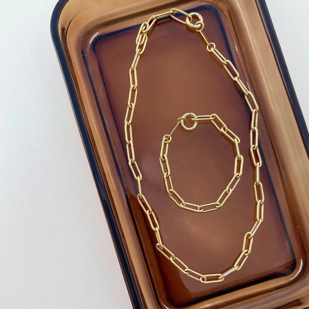 Boyfriend Paperclip Chain Bracelet in Gold