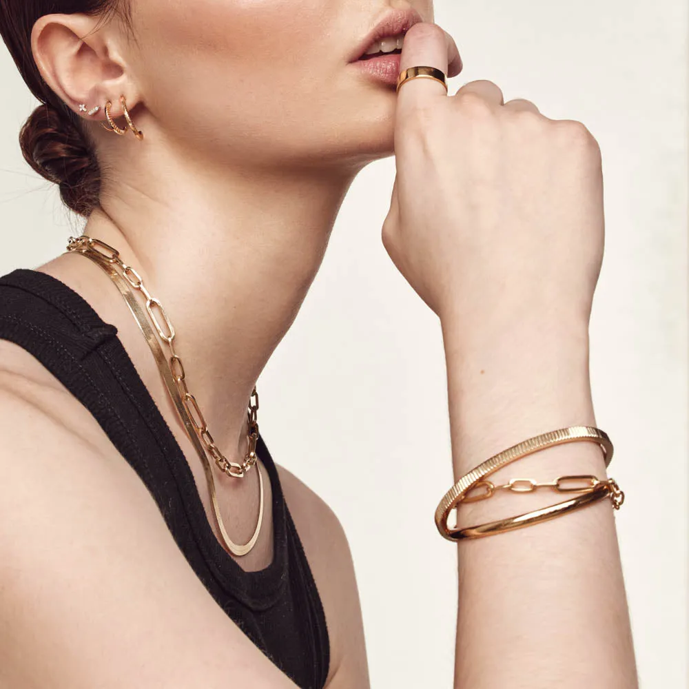 Boyfriend Paperclip Chain Bracelet in Gold