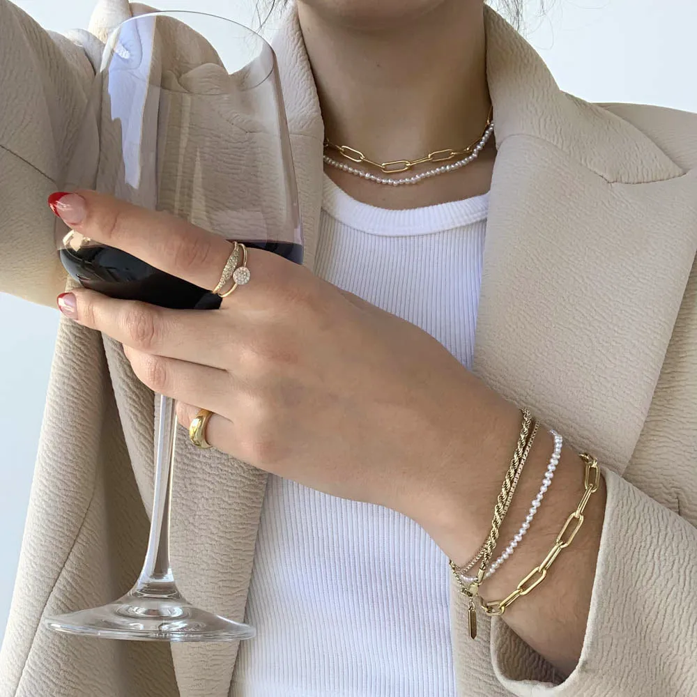 Boyfriend Paperclip Chain Bracelet in Gold