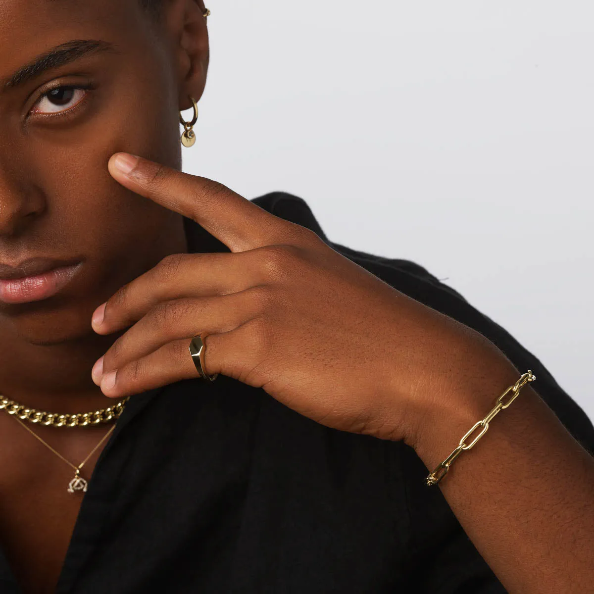 Boyfriend Paperclip Chain Bracelet in Gold