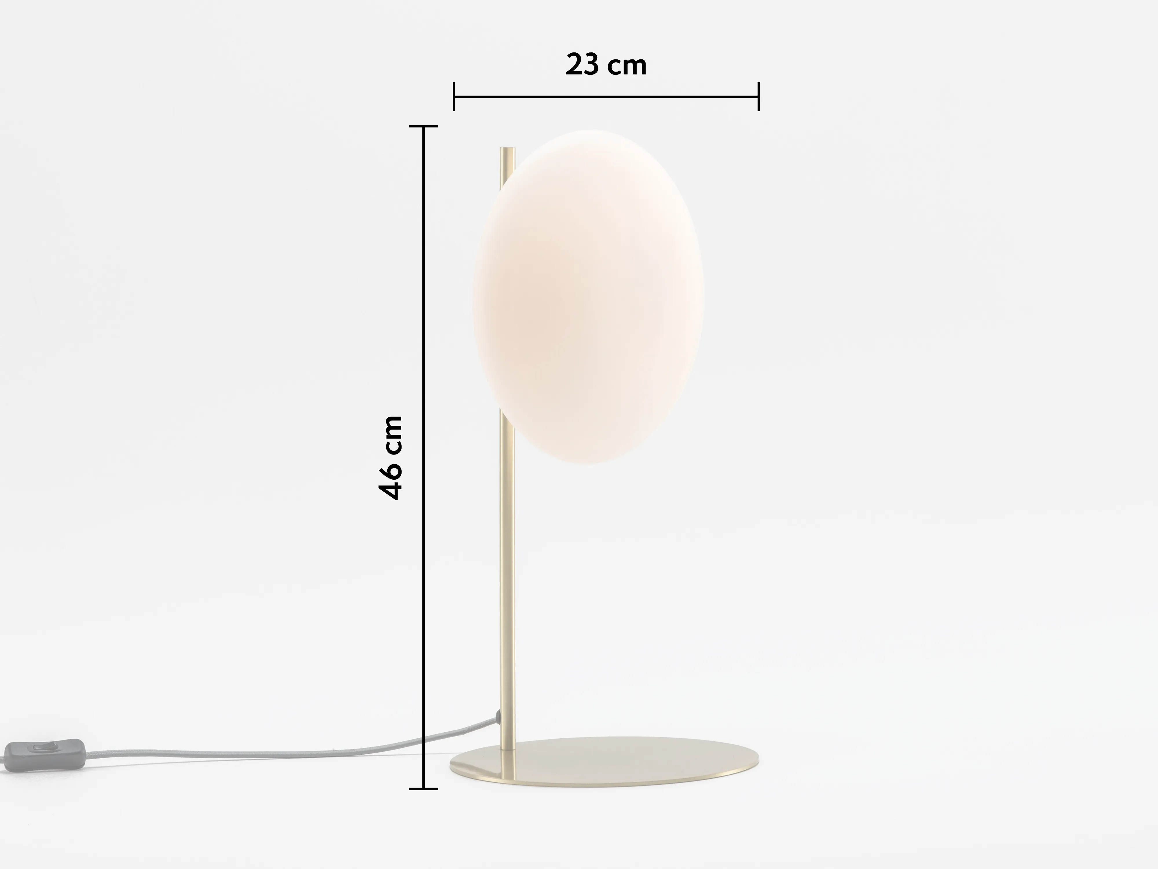 Brass ellipse table lamp