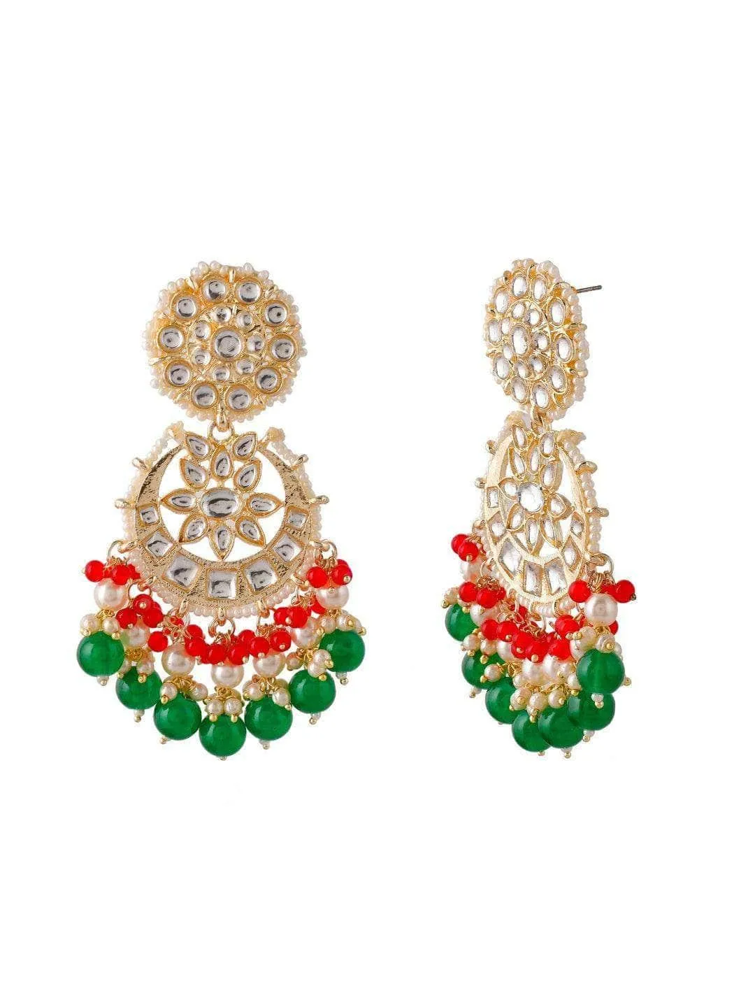 Chandbali Multicolor Kundan Earring