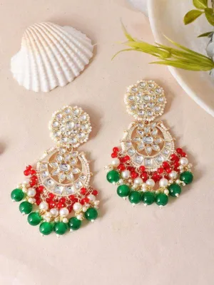 Chandbali Multicolor Kundan Earring