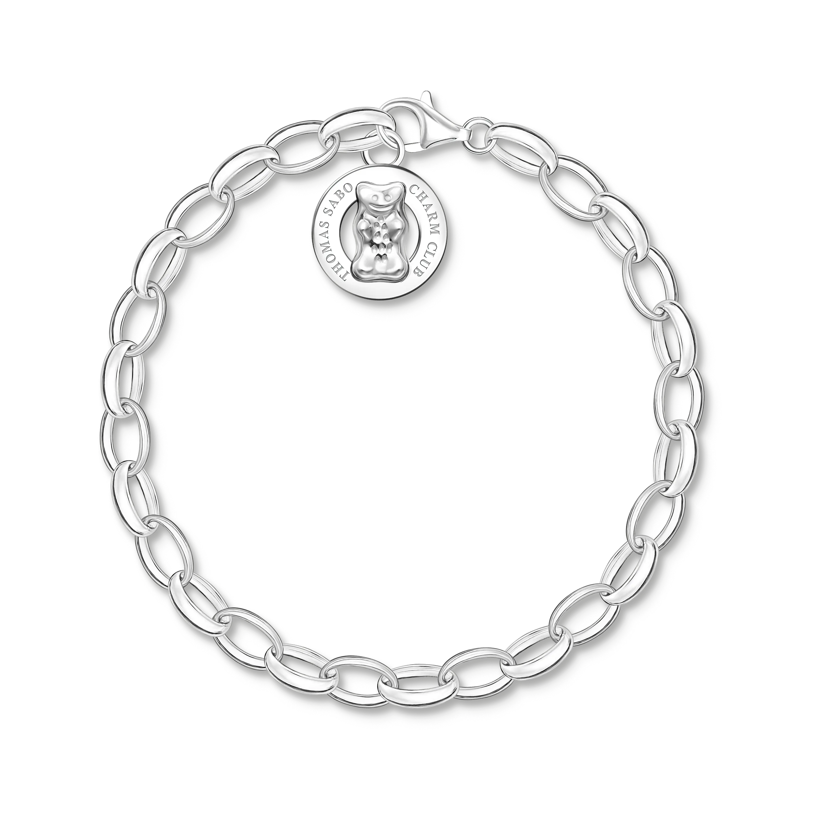 Charm bracelet with goldbear logo silver