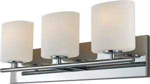 Chelsea 3 Light Vanity In Chrome and White Opal Glass