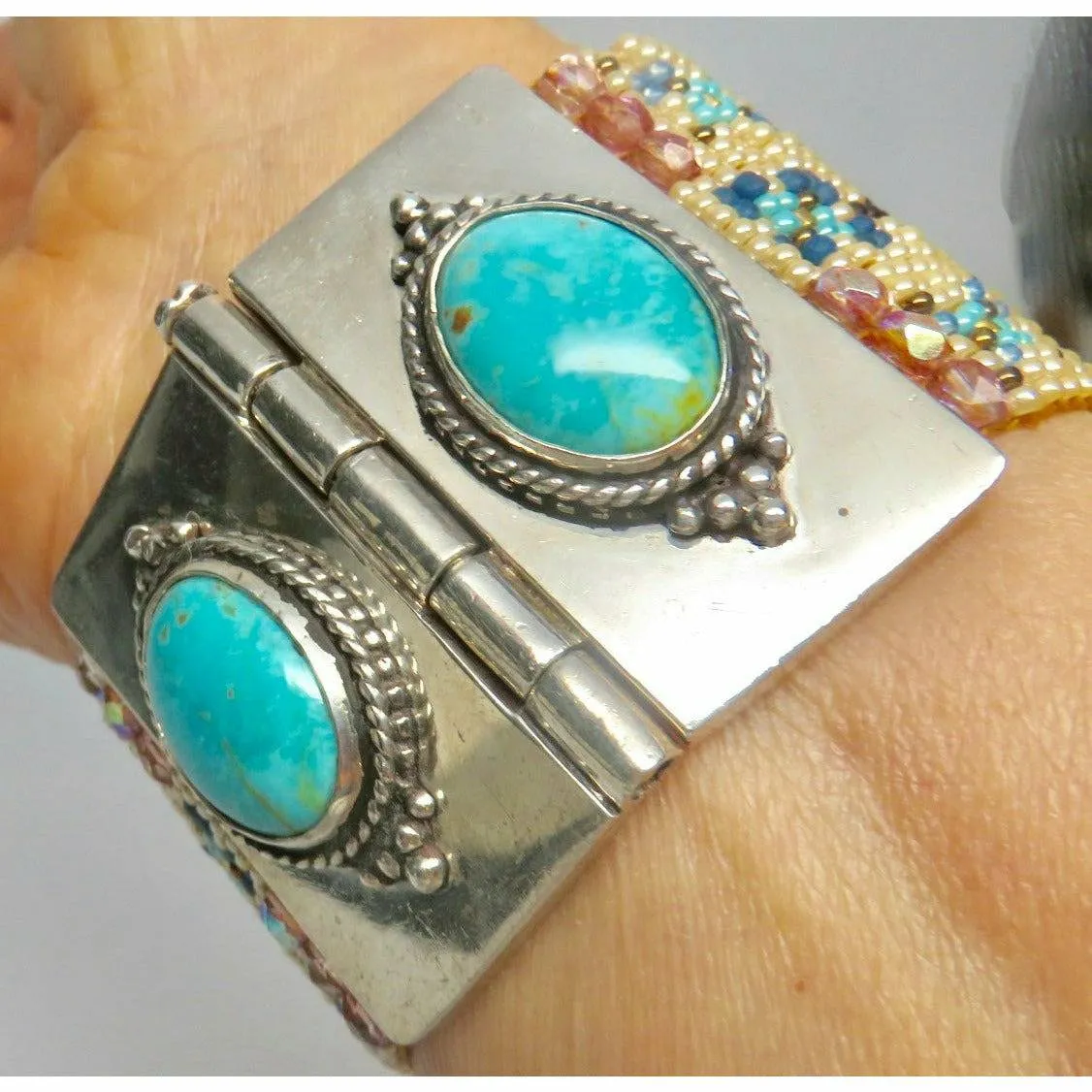 CHILI  ROSE CLASSIC TURQUOISE IVORY STARBURST BRACELET