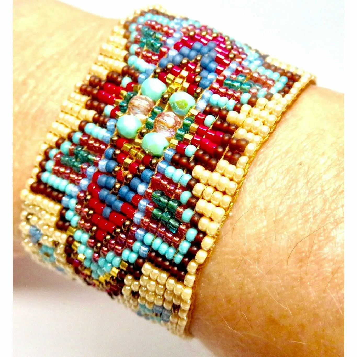 CHILI  ROSE CLASSIC TURQUOISE IVORY STARBURST BRACELET