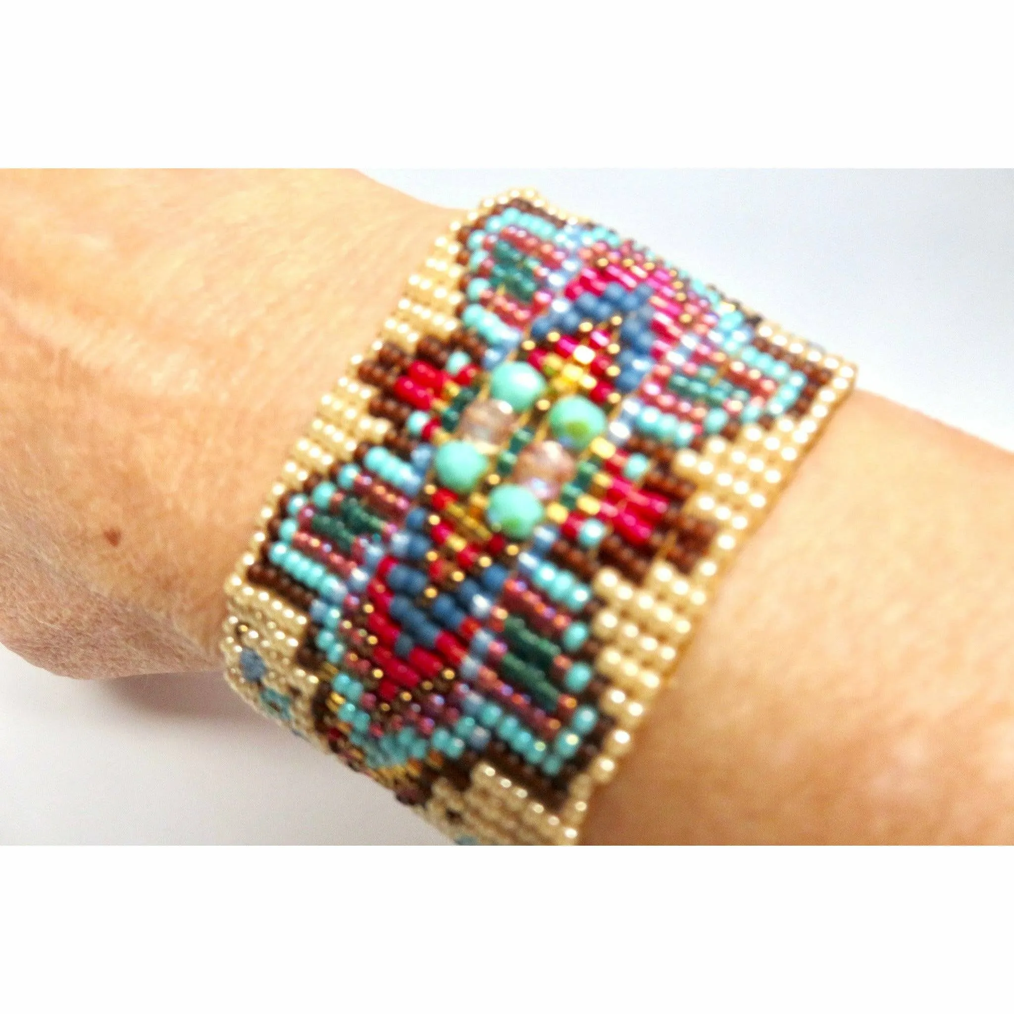 CHILI  ROSE CLASSIC TURQUOISE IVORY STARBURST BRACELET