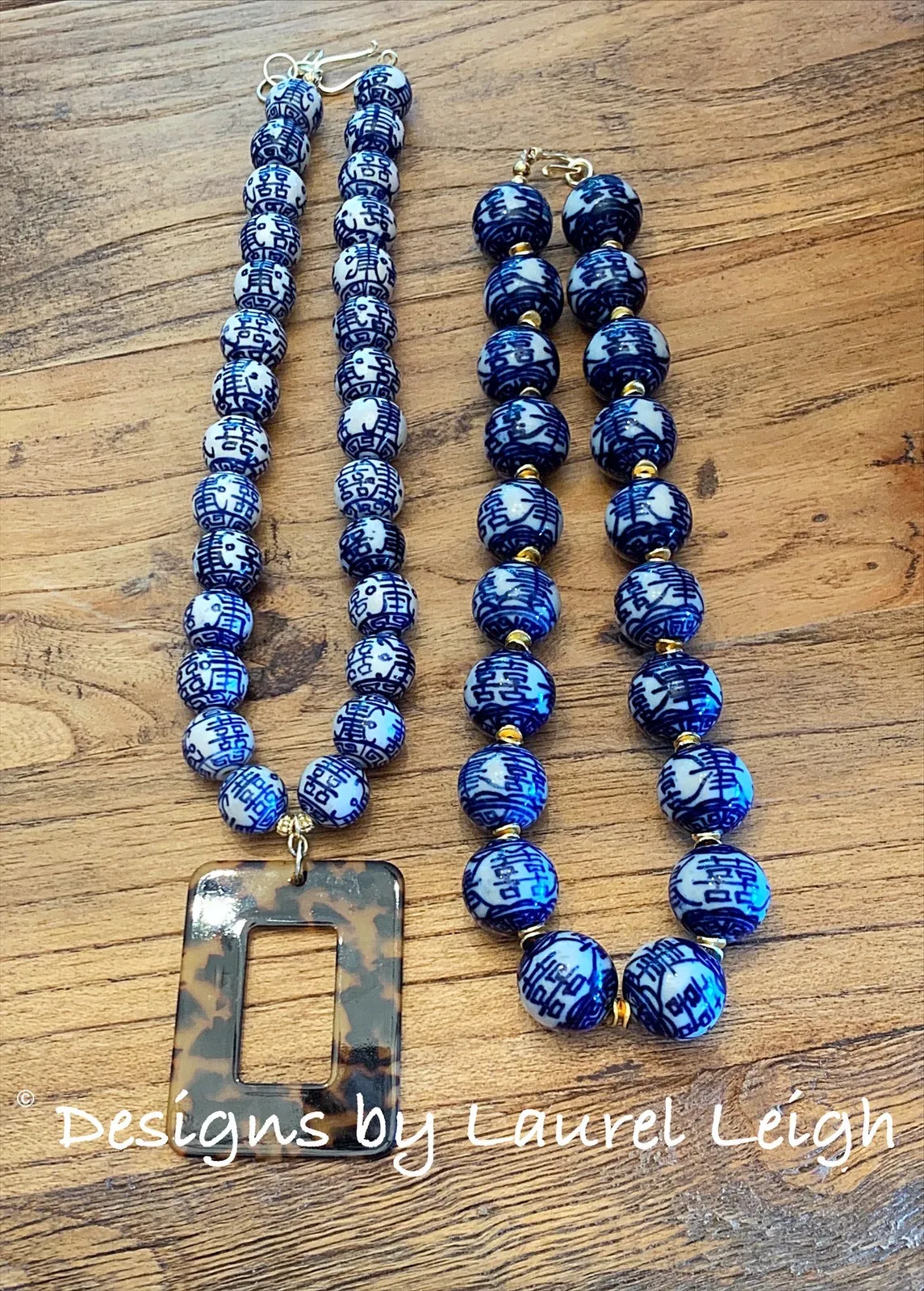 Chinoiserie Tortoise Shell Pendant Necklace