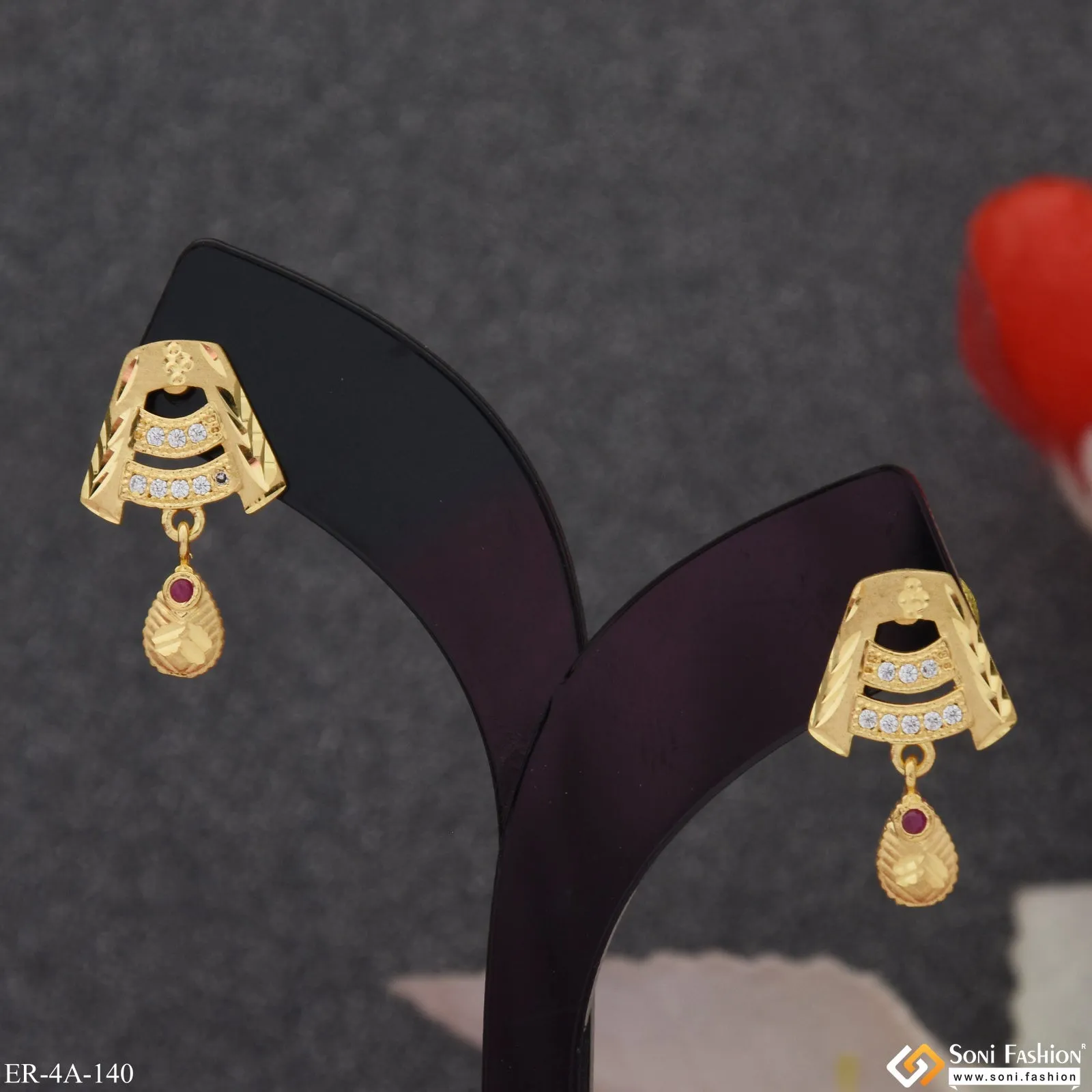 Classic Design Hand-Crafted Design Gold Plated Earrings for Ladies - Style A140