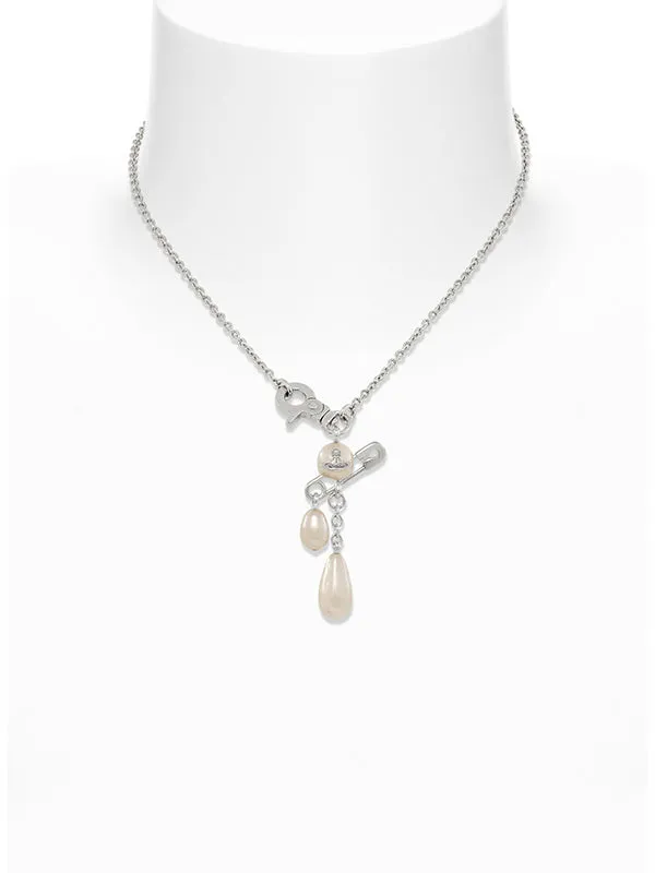 Claude Small Necklace - Platinum/Creamrose Pearl