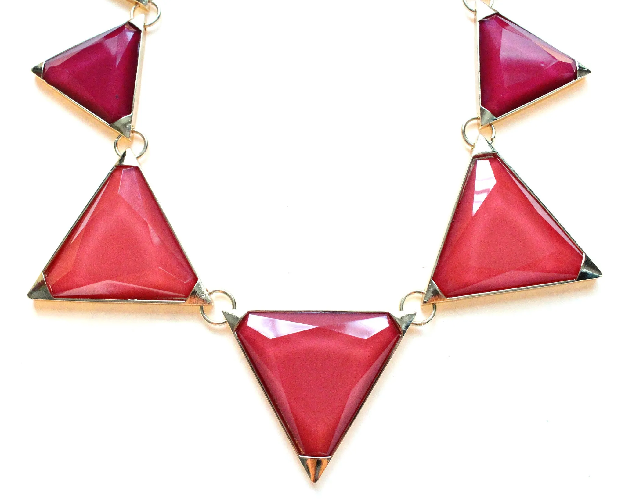 Colorblock Pyramid Jewels- Magenta & Pink