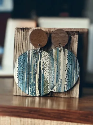Cork Leather Round Earring "Hippie"