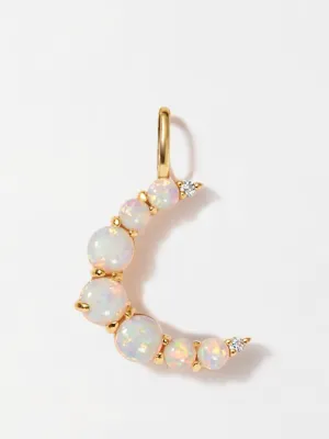 Crescent opal pendant