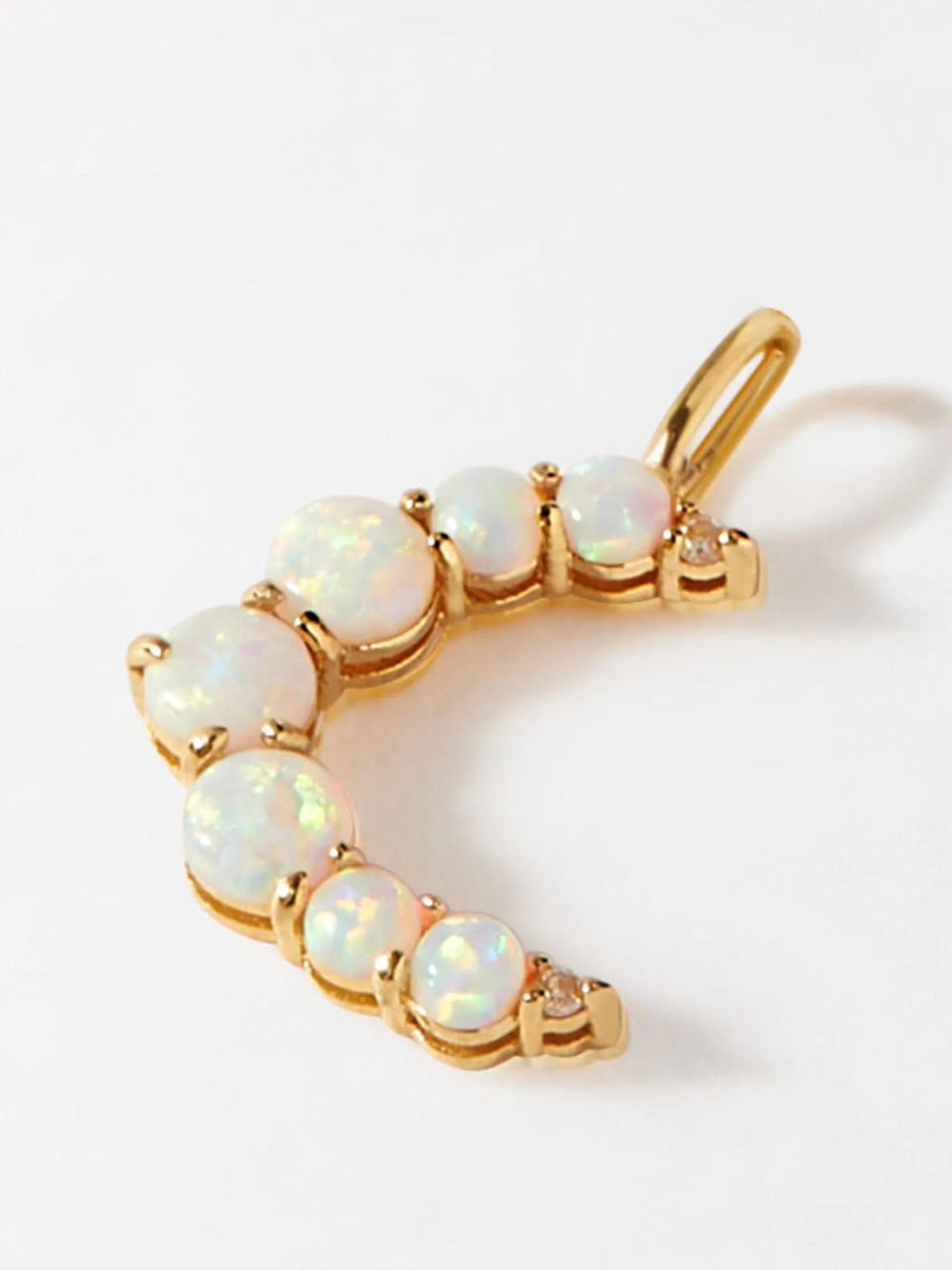 Crescent opal pendant
