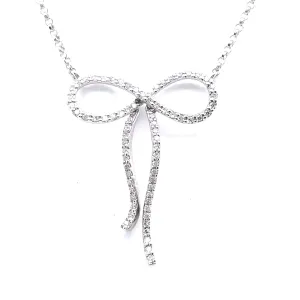 Dainty Diamond Bow Necklace