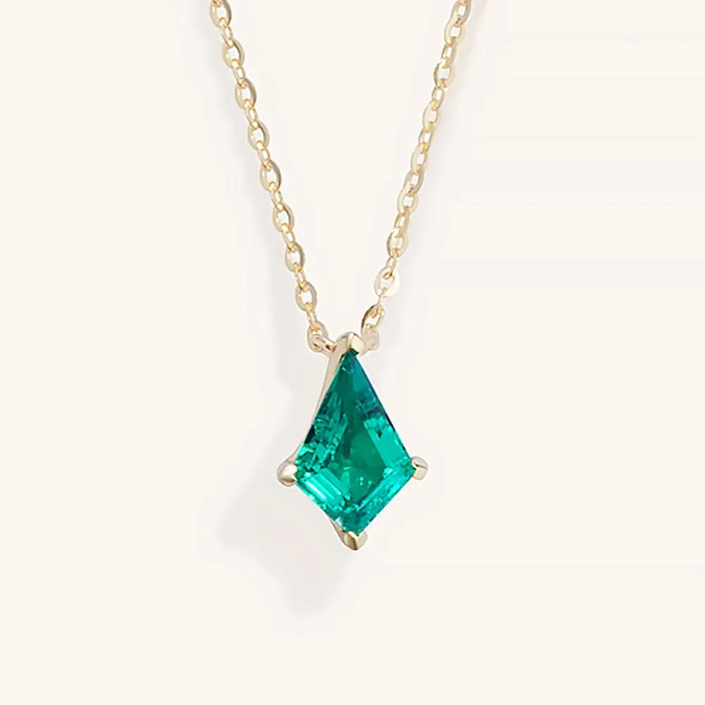 Dainty Kite Cut Premium Gemstone Necklace
