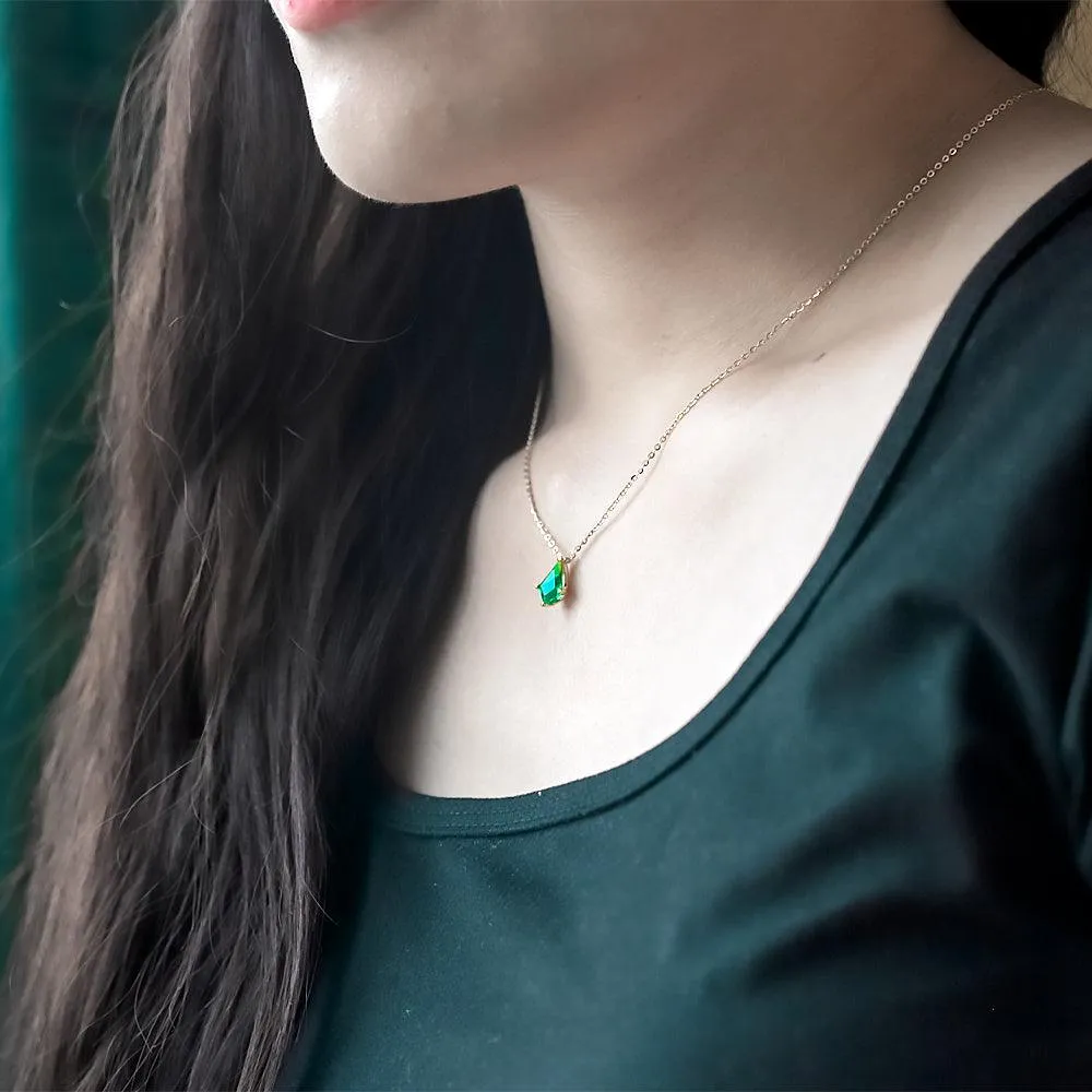 Dainty Kite Cut Premium Gemstone Necklace