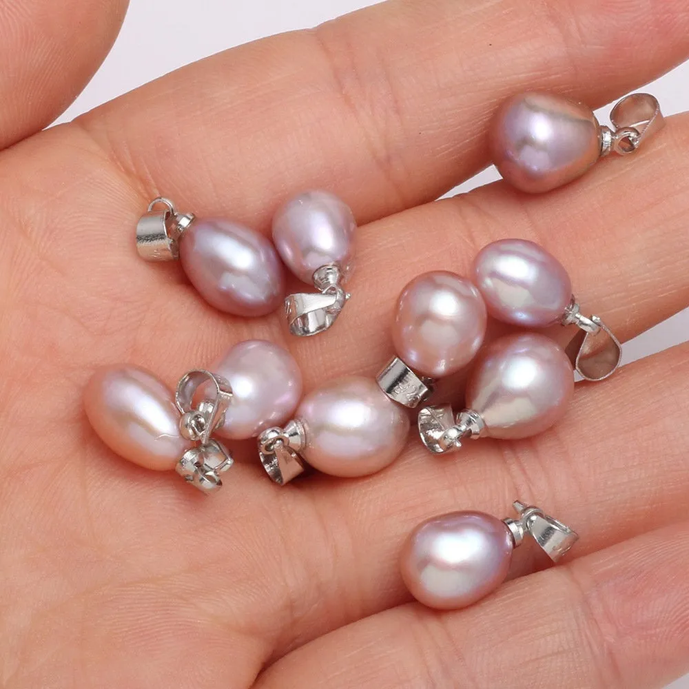Dainty Sea Shell Pearl - White Pearl Rice Shape Tiny Drop Pearl for Bridal Summer Ocean Inspired Jewelry making - Necklace Earring Pendant