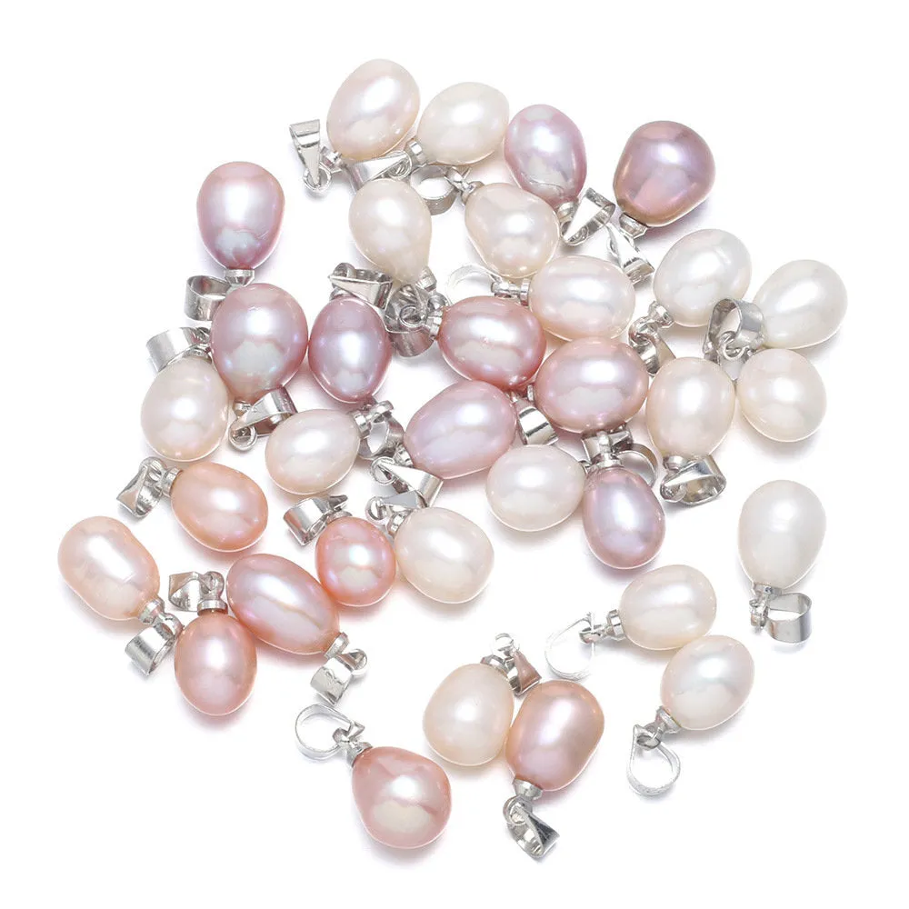 Dainty Sea Shell Pearl - White Pearl Rice Shape Tiny Drop Pearl for Bridal Summer Ocean Inspired Jewelry making - Necklace Earring Pendant