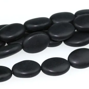 Dakota Stones Matte Black Onyx 10x14mm Oval Bead Strand