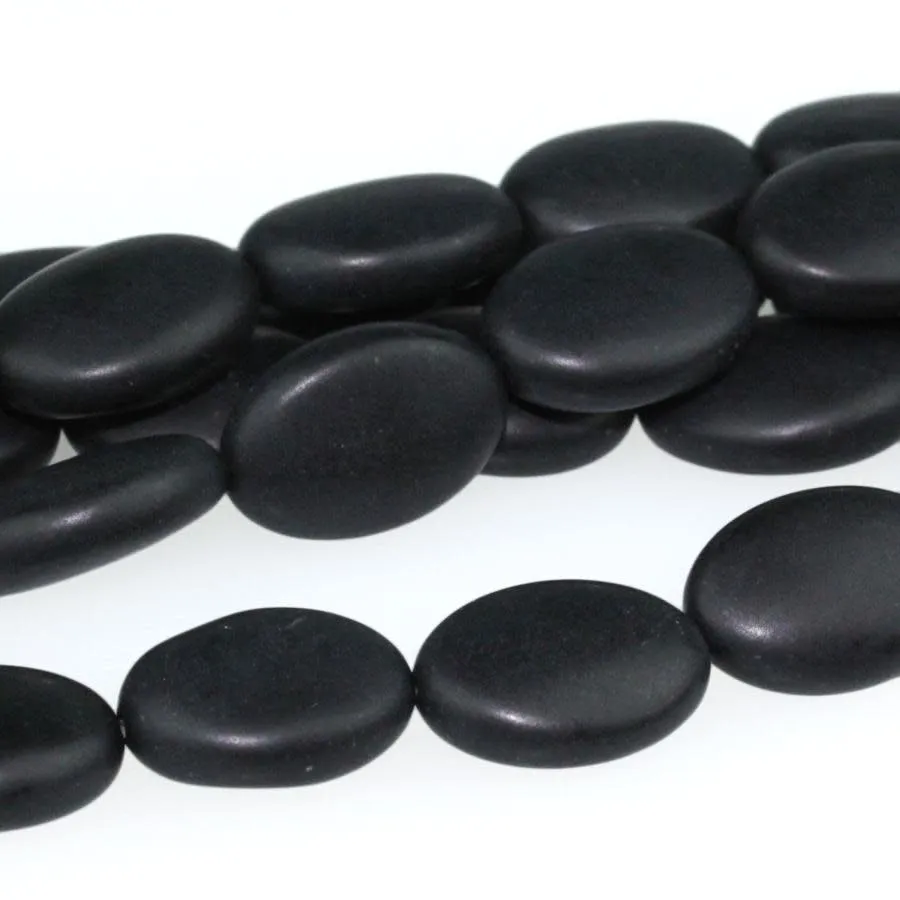 Dakota Stones Matte Black Onyx 10x14mm Oval Bead Strand