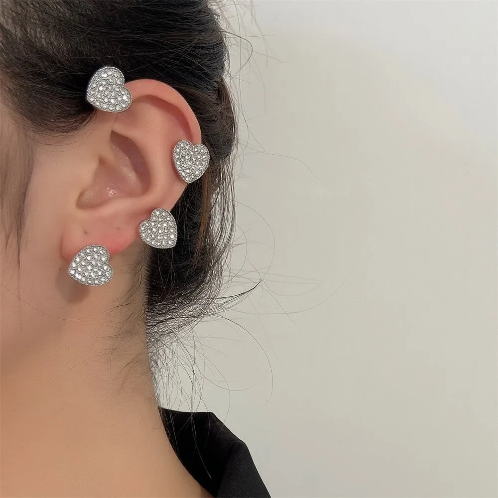 deanwangkt Gold Silver Color Metal Butterfly Ear Clips Without Piercing For Women Sparkling Zircon Ear Cuff Clip Earrings Wedding Jewelry