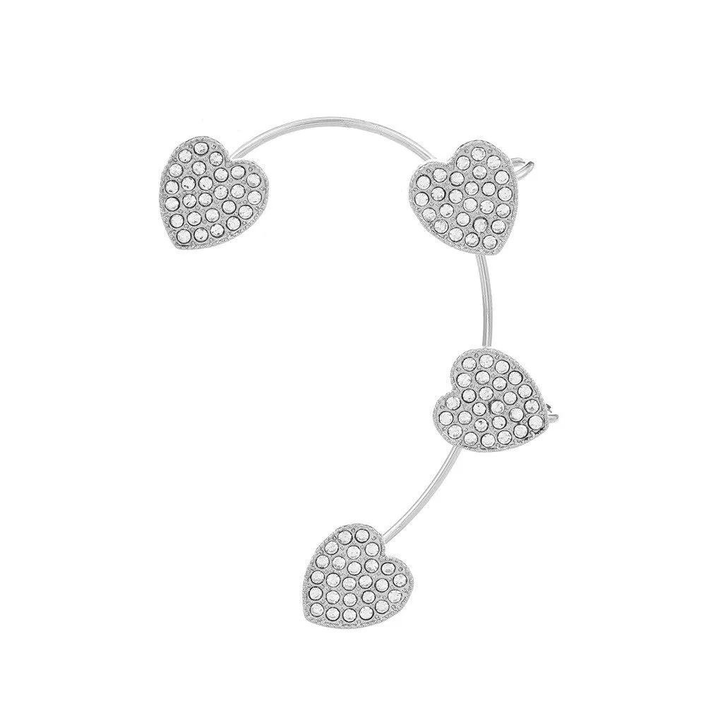 deanwangkt Gold Silver Color Metal Butterfly Ear Clips Without Piercing For Women Sparkling Zircon Ear Cuff Clip Earrings Wedding Jewelry