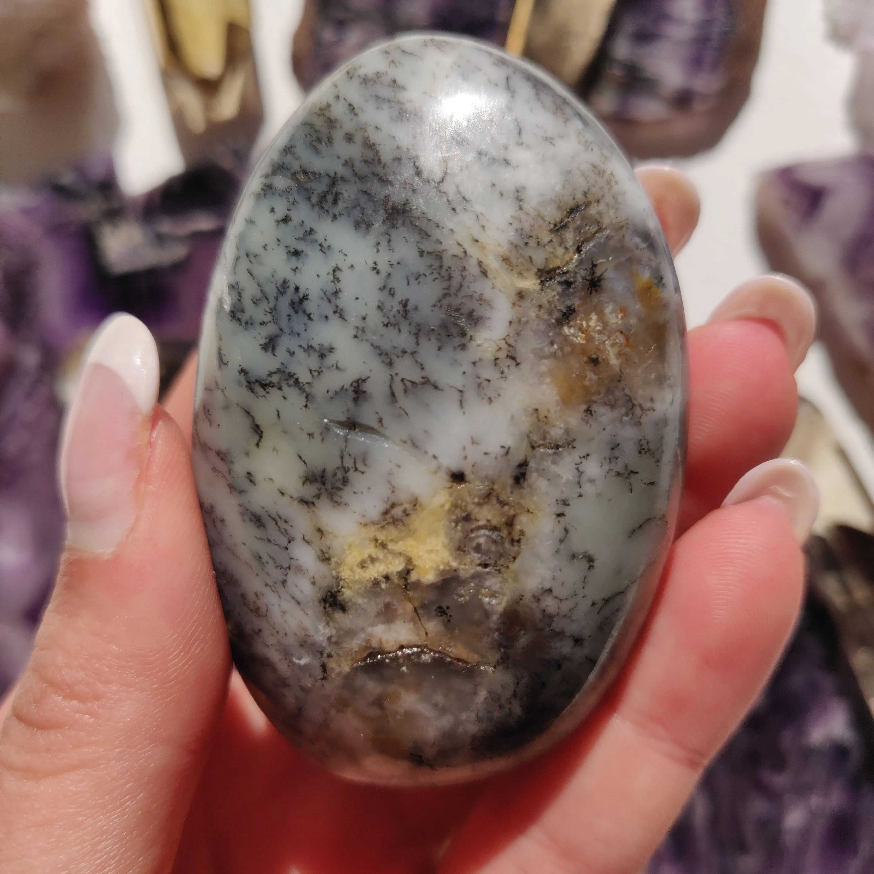 Dendritic Opal Palm Stone (#18)