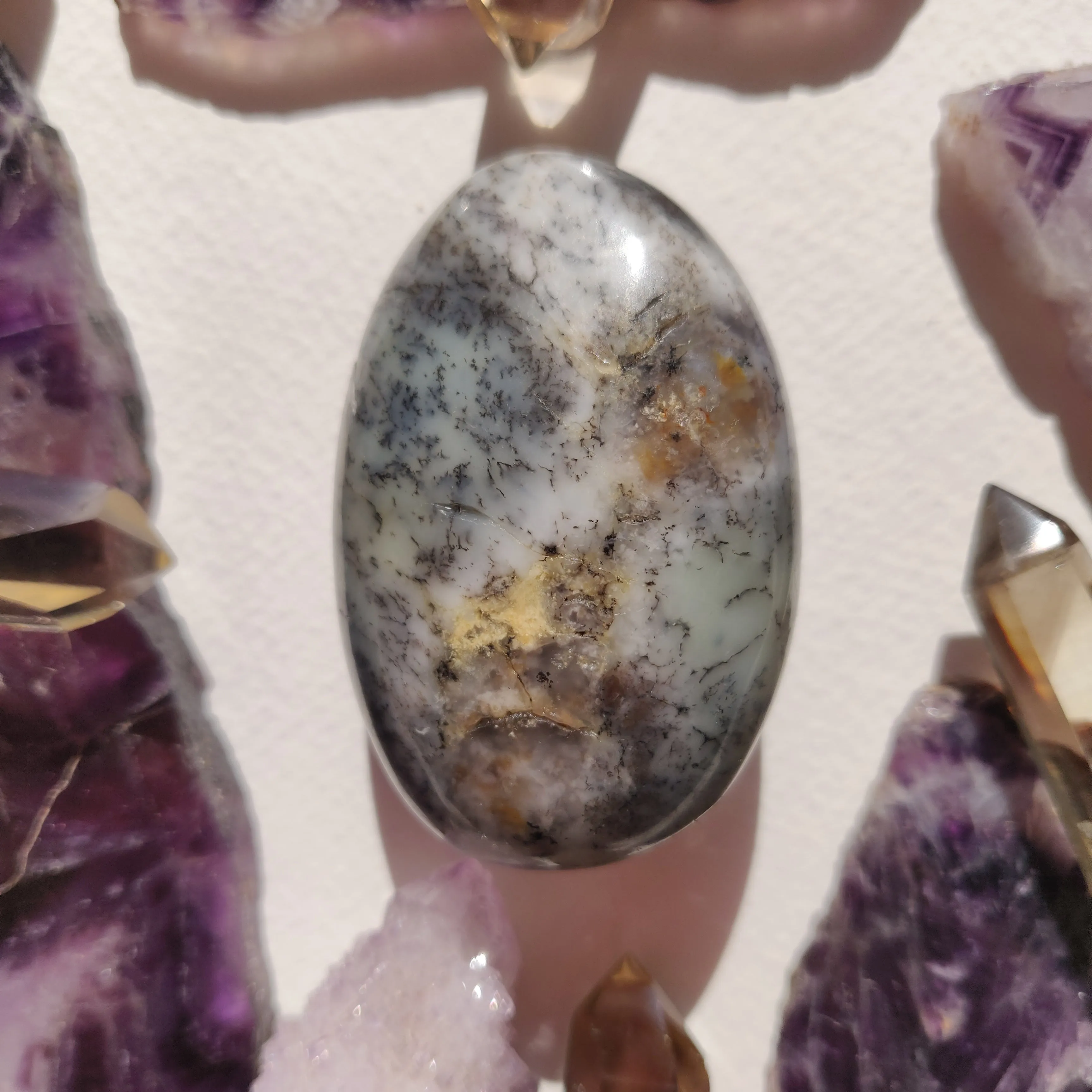 Dendritic Opal Palm Stone (#18)